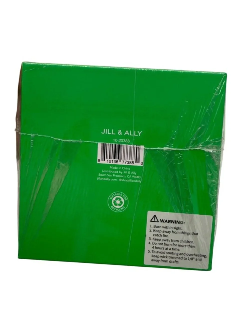 Jill & Ally Good Luck Charm Crystal Manifestation Candle - Mint Sage